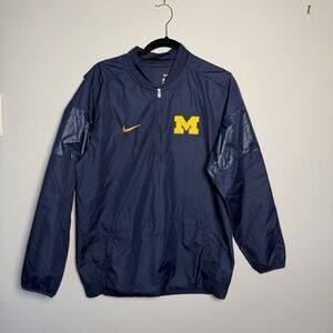Nike Michigan Wolverines Pullover Jacket Men's Medium Navy 1/2 Zip